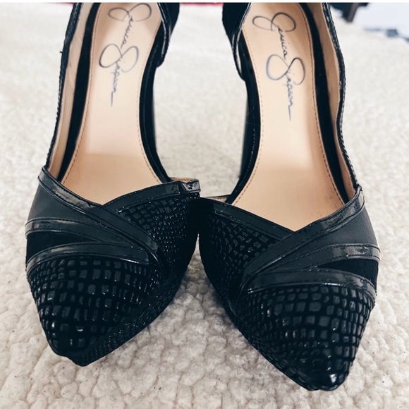 Jessica Simpson Black Animal Platforms Size 8M - Picture 2 of 7